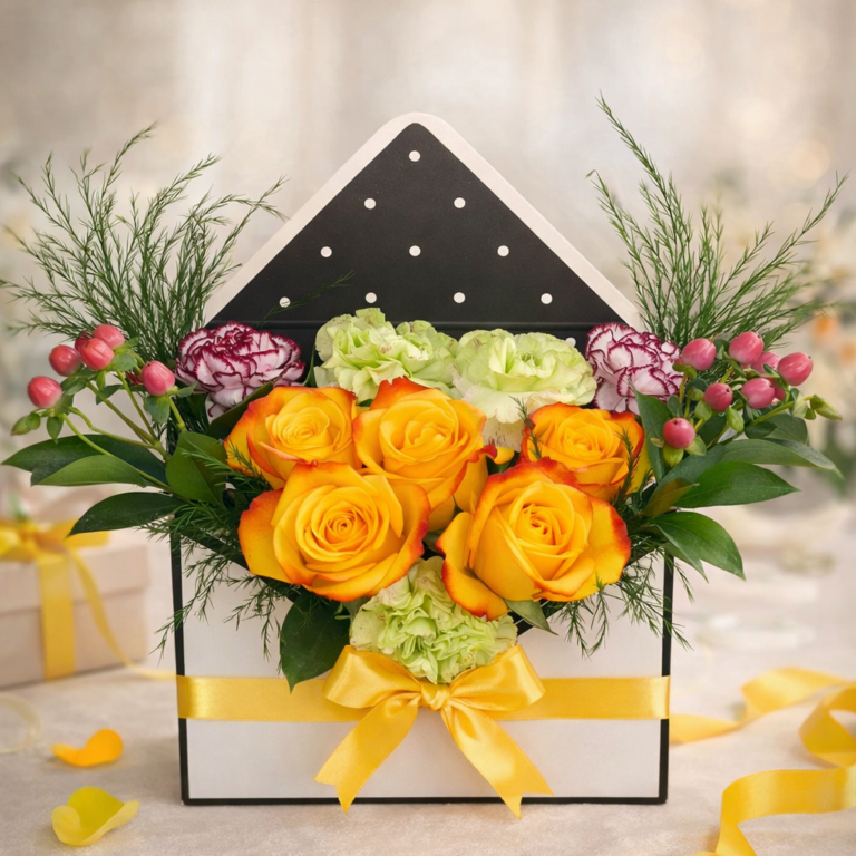 Arreglo Elegante en Bolso Decorativo