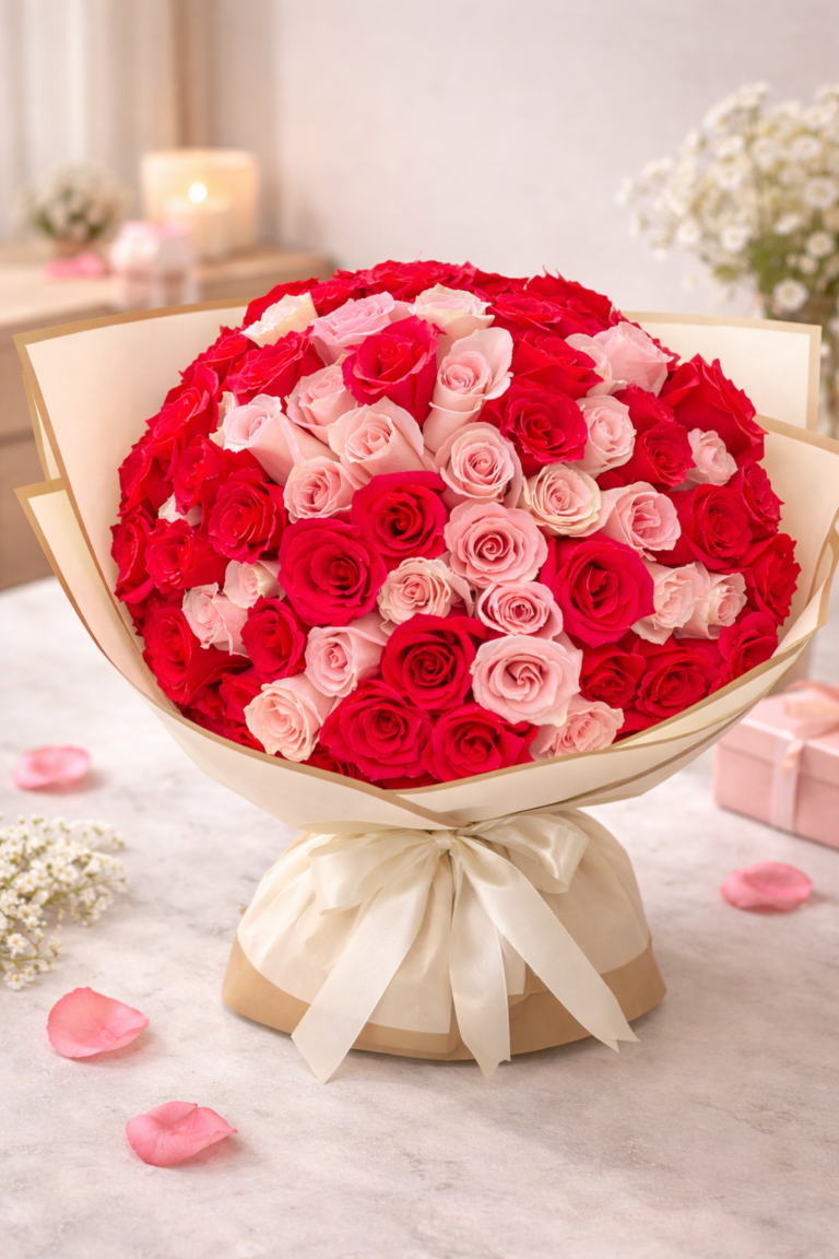 Ramo Buchón de 80 Rosas Premium